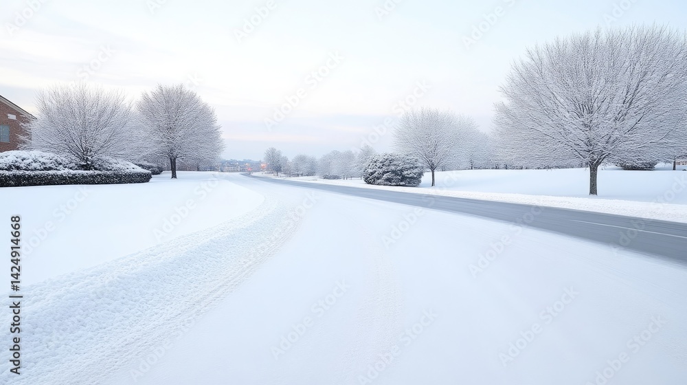 Winter wonderland suburban street Winter wonderland suburban street