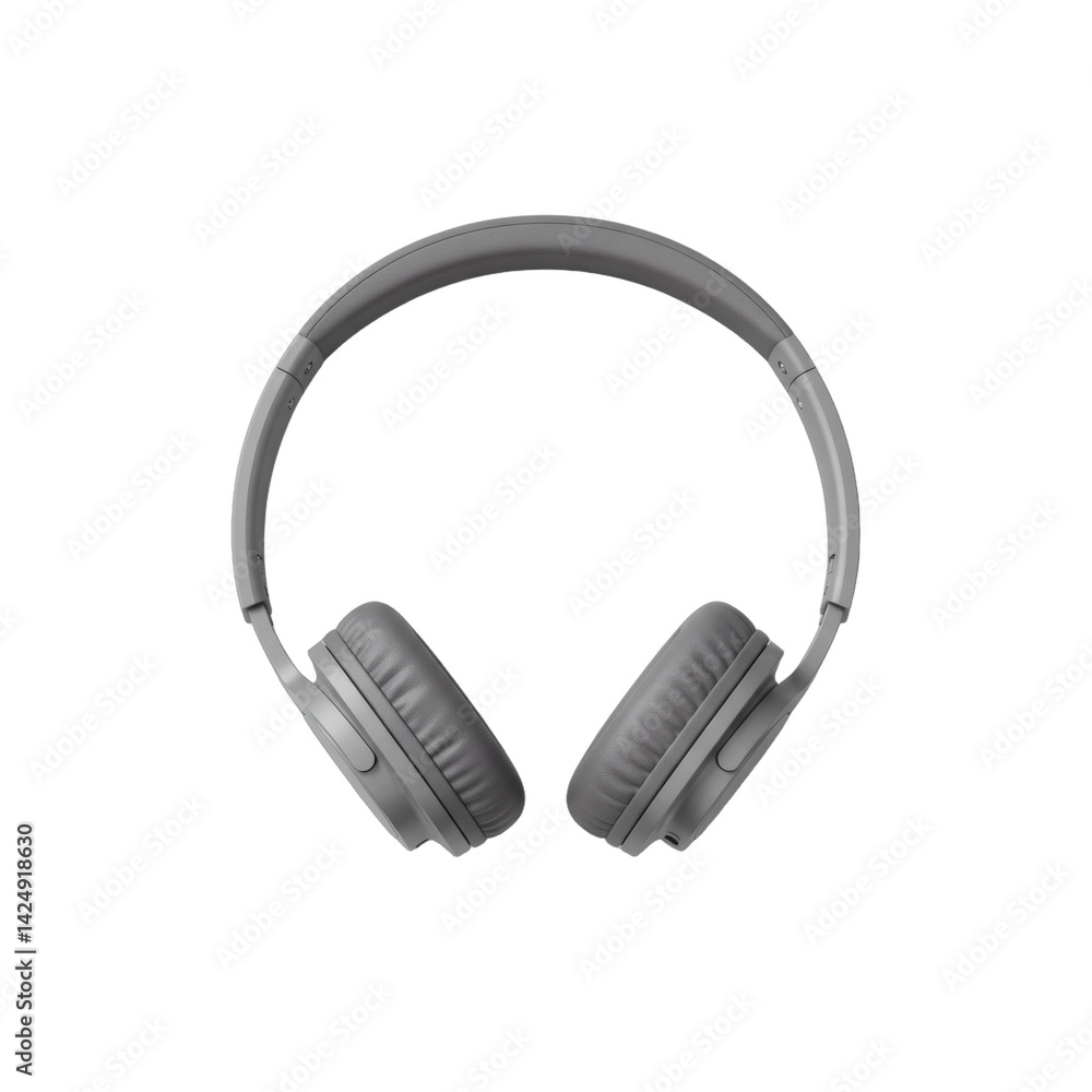 Fototapeta premium Headphones mockup, overhead view, folded flat, no branding, transparent background