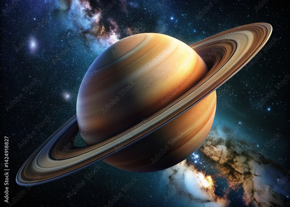 Fototapeta premium Stunning High-Resolution Saturn Planet Image with Deep Space Background