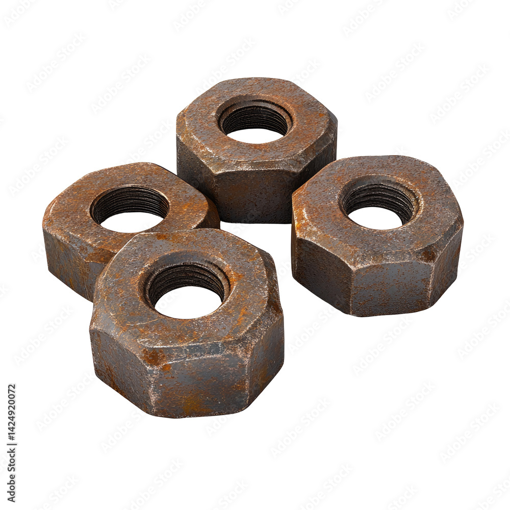 Four rusty nuts Four rusty nuts