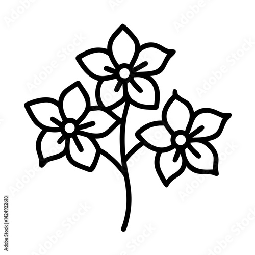 dogwood tree line drawn outline vector art - illustration of dogwood tree isolated transparent background