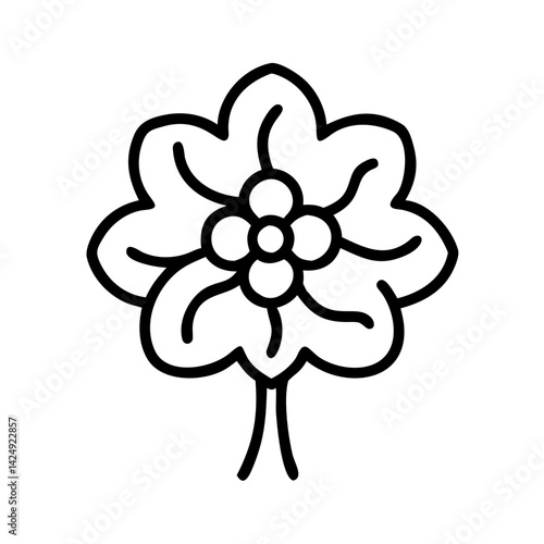 dogwood tree line drawn outline vector art - illustration of dogwood tree isolated transparent background