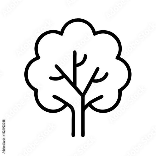 elm tree line drawn outline vector art - illustration of elm tree isolated transparent background