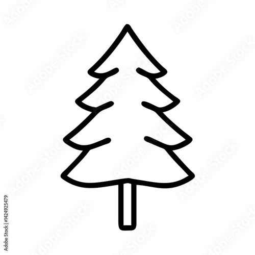 larch tree line drawn outline vector art - illustration of larch tree isolated transparent background