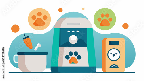 A userfriendly appliance that allows pet owners to control the ingredients and quality of their pets snacks for peace of mind.. Vector illustration