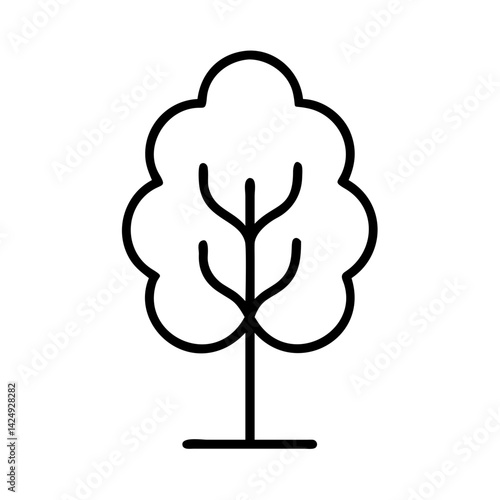 poplar tree line drawn outline vector art - illustration of poplar tree isolated transparent background