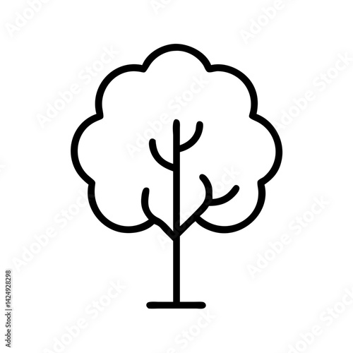 poplar tree line drawn outline vector art - illustration of poplar tree isolated transparent background