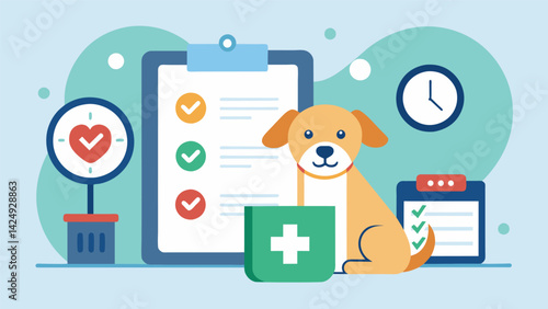 A timesaving tool for veterinarians reducing the need for manual recordkeeping and enabling them to prioritize and focus on providing the best care. Vector illustration