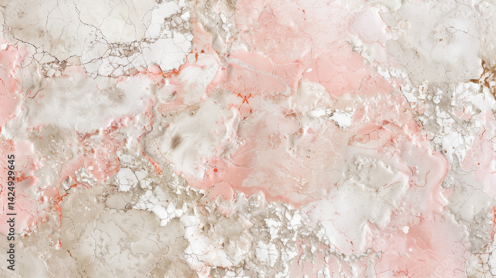 Fototapeta premium Marbled clay texture in soft pink and cream