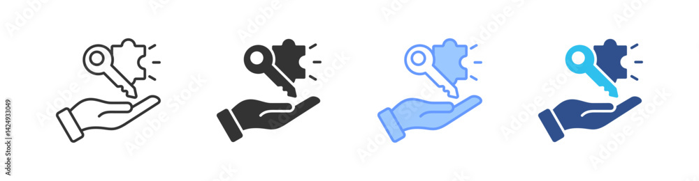 Problem Solving Multi Style Icon Set Vector Problem Solving Multi Style Icon Set Vector