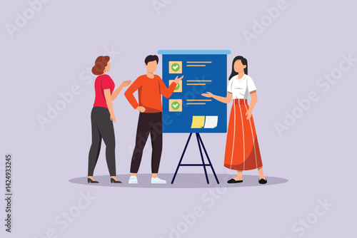 Community Focused Concept. Colored flat vector illustration isolated