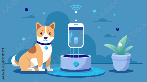 Give your pets the gift of clean and refreshing water with a smart water fountain that comes with customizable settings for filter replacements and. Vector illustration