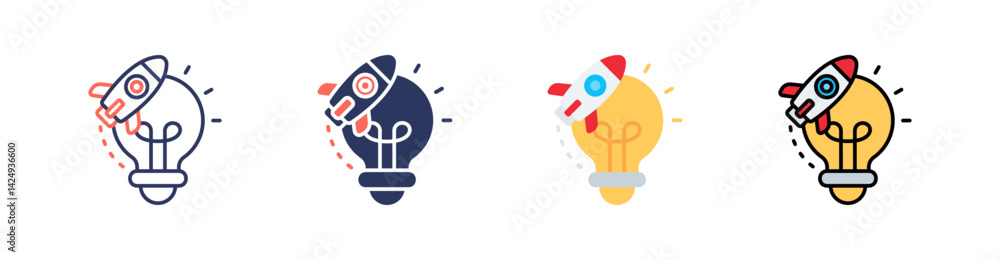 Obraz premium Idea Multi Style Icon Set Vector 