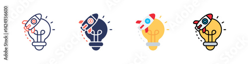 Idea Multi Style Icon Set Vector 