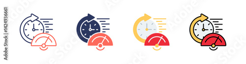 Performance Multi Style Icon Set Vector 