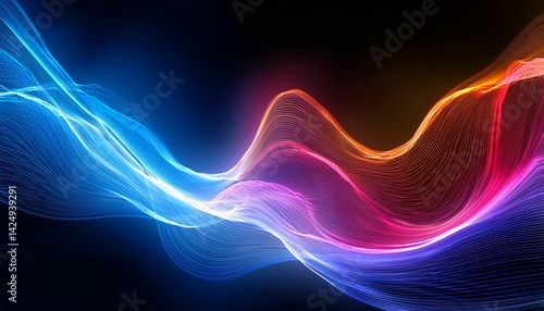 Abstract Energy Waves Colorful Dynamic Realistic