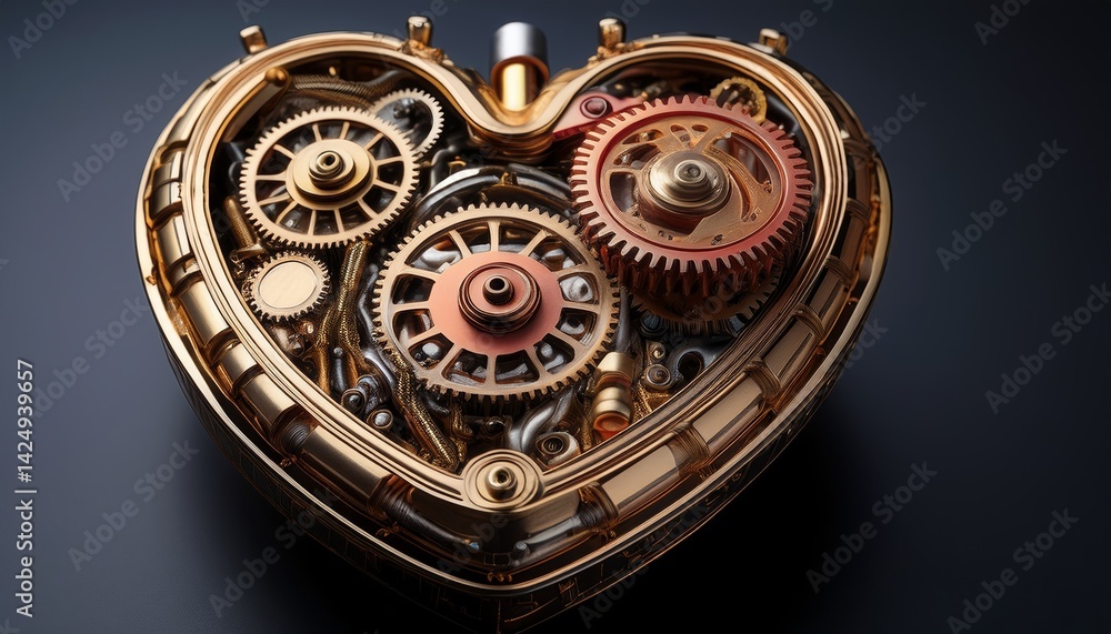Abstract Mechanical Heart Intricate Detail Abstract Mechanical Heart Intricate Detail