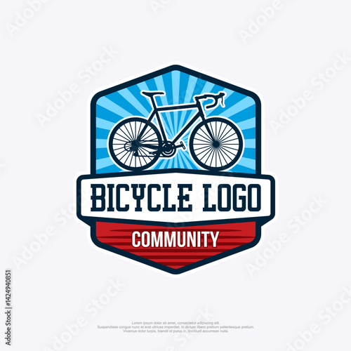Bicycle community logo in badge style