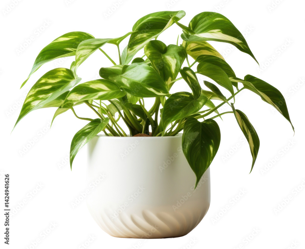 PNG Pothos plant vase leaf houseplant.