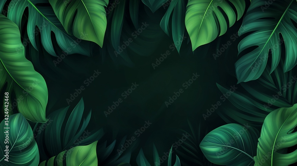 Lush Tropical Leaves Frame Lush Tropical Leaves Frame