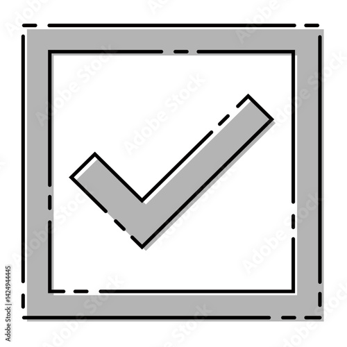 おしゃれなチェックマーク ベクターデータ チラシ・Web・動画素材 モノクロ