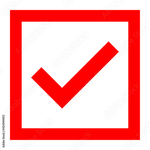 シンプルなチェックマーク ベクターデータ チラシ・Web・動画素材 レッド