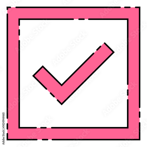 おしゃれなチェックマーク ベクターデータ チラシ・Web・動画素材 ピンク