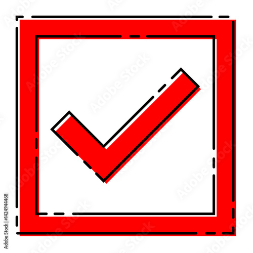 おしゃれなチェックマーク ベクターデータ チラシ・Web・動画素材 レッド