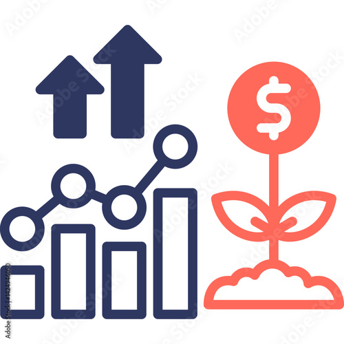 Dividends mixed color icon