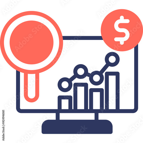 Stock Market mixed color icon
