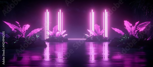 Neon Pink Tropical Oasis