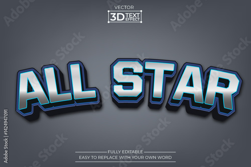 All Star editable 3D Text effect