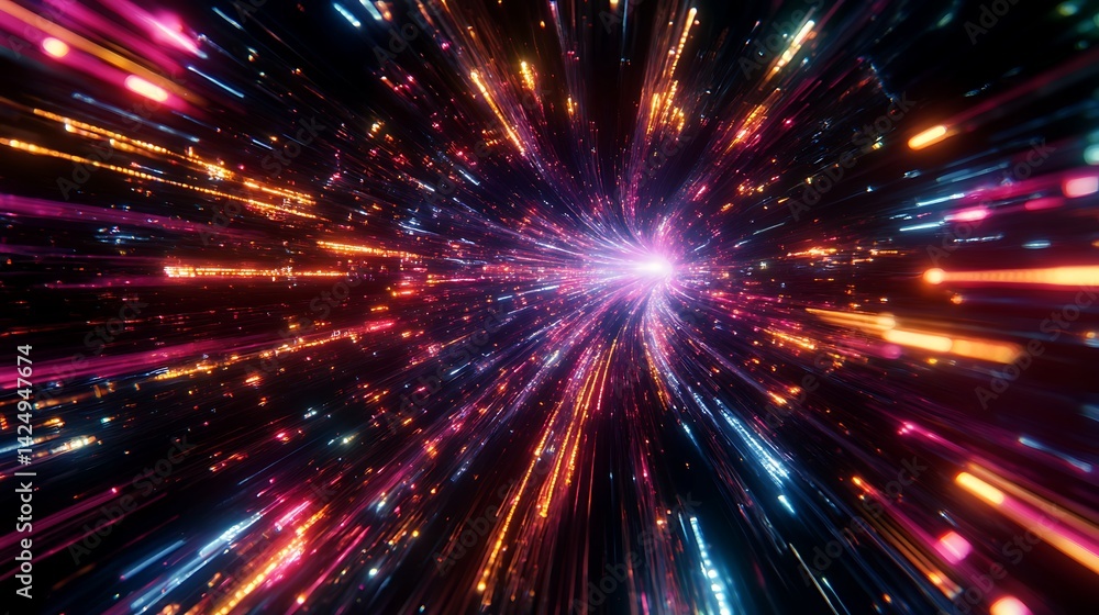 Abstract Light Speed Background with Dazzling Glowing Lines Abstract Light Speed Background with Dazzling Glowing Lines