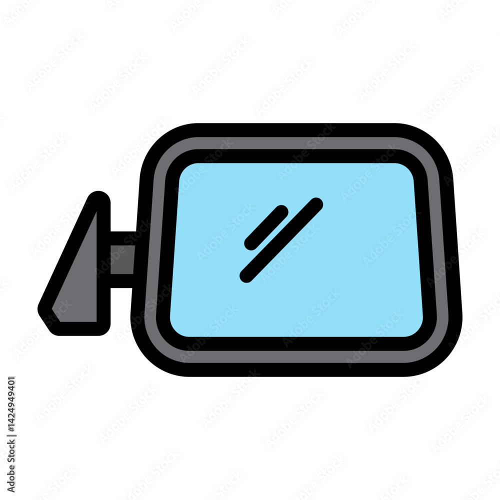 Side View Morror Vector Filled Icon Design Side View Morror Vector Filled Icon Design