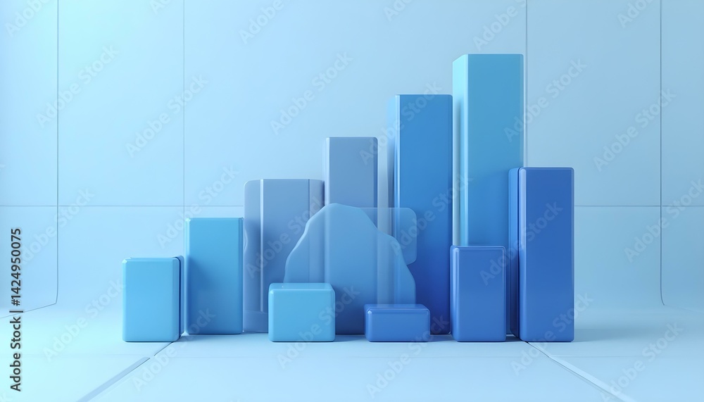 Clean and modern bar graph in vibrant blue against a gentle gradient background
Clean and modern bar graph in vibrant blue against a gentle gradient background