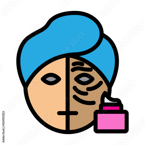 AntiAging Cream Vector Filled Icon Design