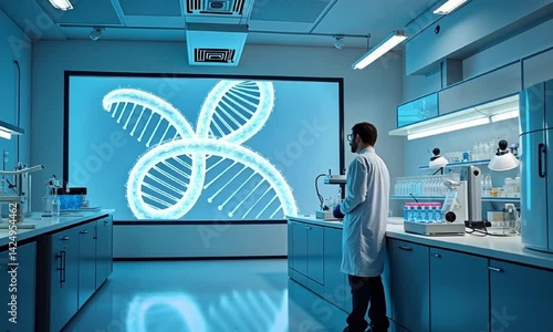 Wallpaper Mural The Researcher Gazes into the Spiral of Life as the Lab Pulses with Innovation Torontodigital.ca