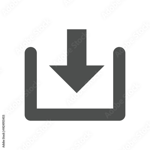 Loading icon with arrow down symbol for upload and download