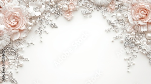 Elegant Silver Floral Invitation Background Design