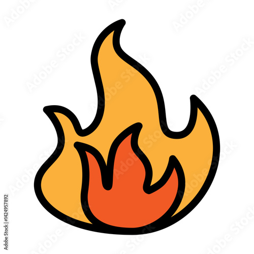 Flame Vector Filled Icon Design