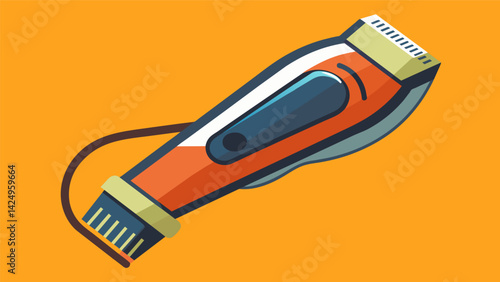 An ergonomically designed electric trimmer for precision t and shaping of your pets hair.. Vector illustration