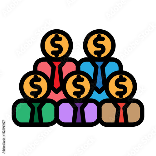 Crowdfunding Vector Filled Icon Design