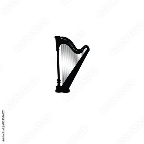 harp silhouette on white background