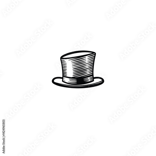 Top hat silhouette on white background