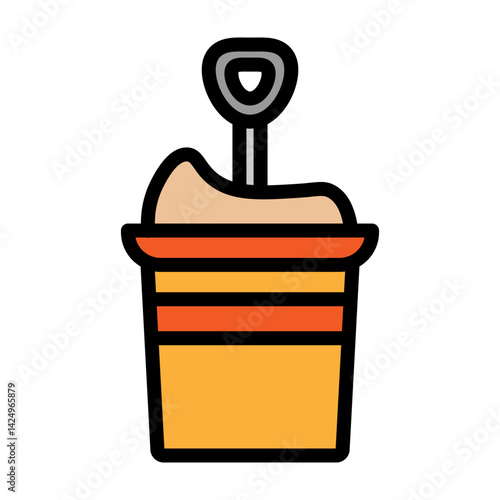 Sandbox Pail Vector Filled Icon Design