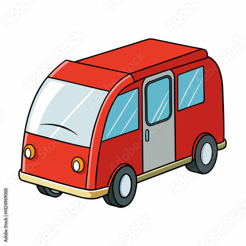 red bus isolated on white