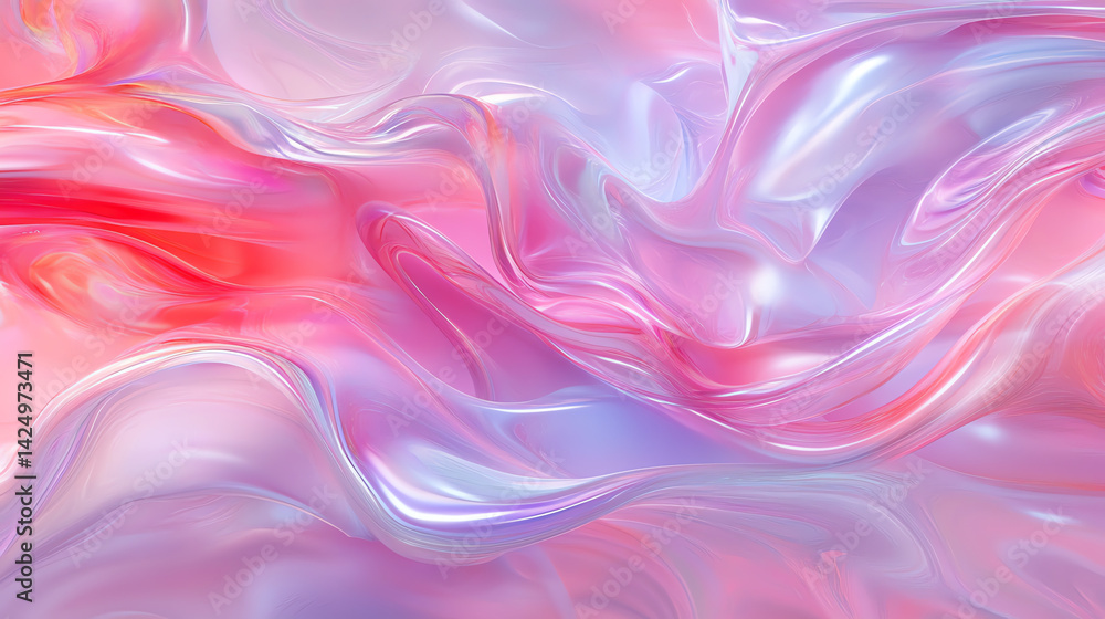 Fototapeta premium Vibrant slide wallpaper showcasing generative AI algorithms with neon lights, metallic & plastic textures in bright reds, purples, and blues. Futuristic & eye-catching