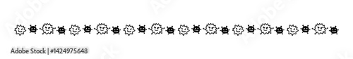 シンプルな手書きのかわいいバイキンの飾り罫