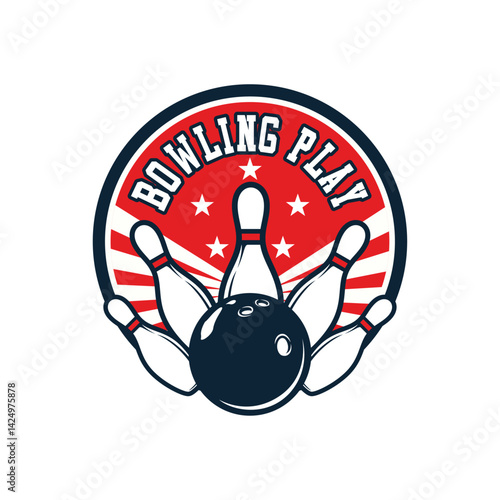 Bowling Championship Sport logo design vector
