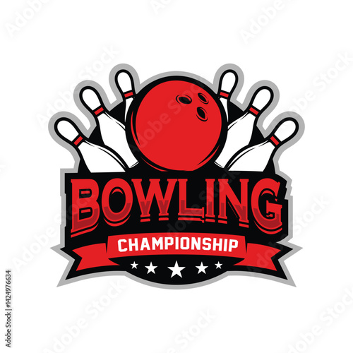 Bowling Illustration logo design vector